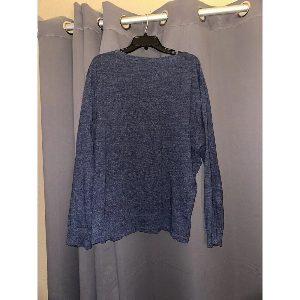 Polo Ralph Lauren V Neck T-Shirt Long Sleeve Men's Size Xl Navy Blue - Picture 3 of 3
